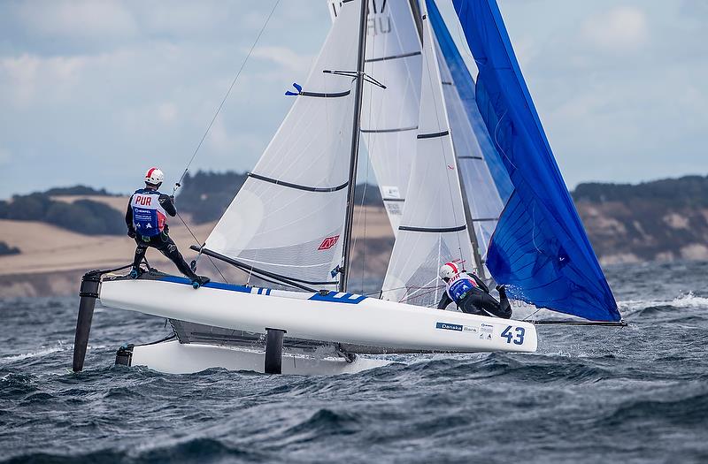 Figueroa/Ortega (PUR) - Nacra 17 - Day 4 - Hempel Sailing World Championships 2018, Aarhus, Denmark photo copyright Sailing Energy / World Sailing taken at  and featuring the Nacra 17 class