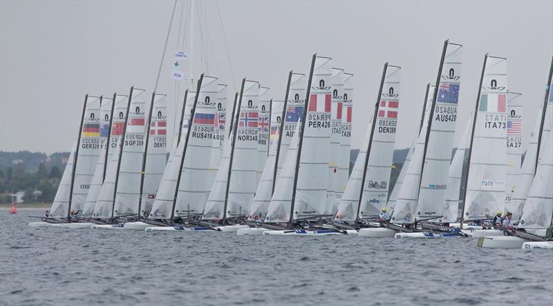 Nacra 17 start - Hempel Sailing World Championships 2018 - Day 5 in Aarhus - photo © Sailing Energy / World Sailing