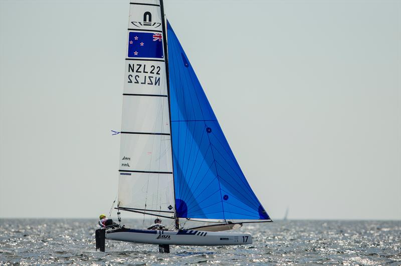 Gemma Jones/Jason Saunders ( NZL) - Nacra 17 - Hempel Sailing World Championships, Aarhus, Denmark, August 2018 photo copyright Sailing Energy / World Sailing taken at  and featuring the Nacra 17 class