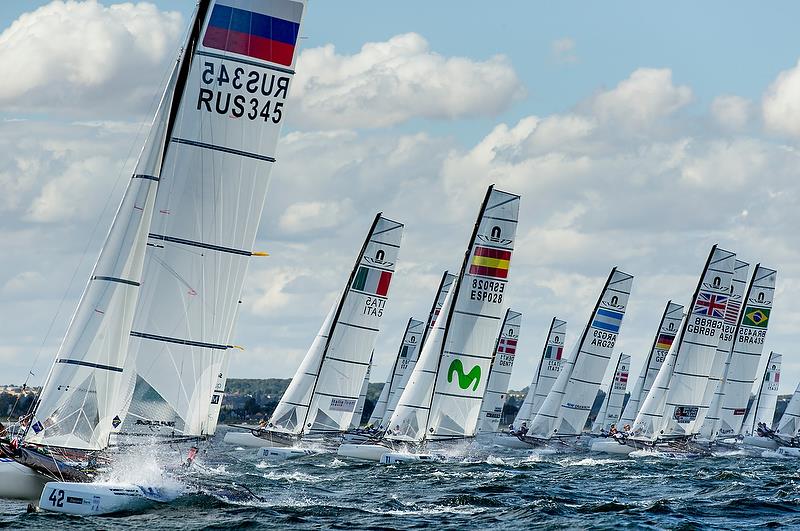 Nacra 17 - Day 10 - Hempel Sailing World Championships, Aarhus, Denmark, August 10, 2018 - photo © Sailing Energy / World Sailing