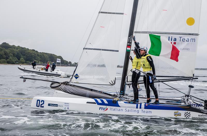 Ruggero Tita / Caterina Marianna Banti (ITA) - Nacra 17 - Day 11 - Hempel Sailing World Championships, Aarhus, Denmark, August 2018 photo copyright Sailing Energy / World Sailing taken at  and featuring the Nacra 17 class