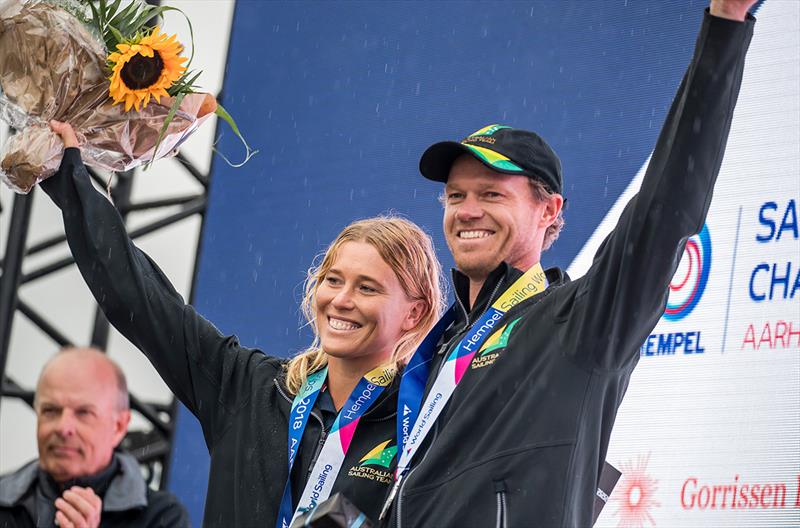 Nathan Outteridge/Haylee Outteridge - 2018 World Championships Aarhus - photo © Jesus Renedo / Sailing Energy / Hempel Sailing World Championships, Aarhus