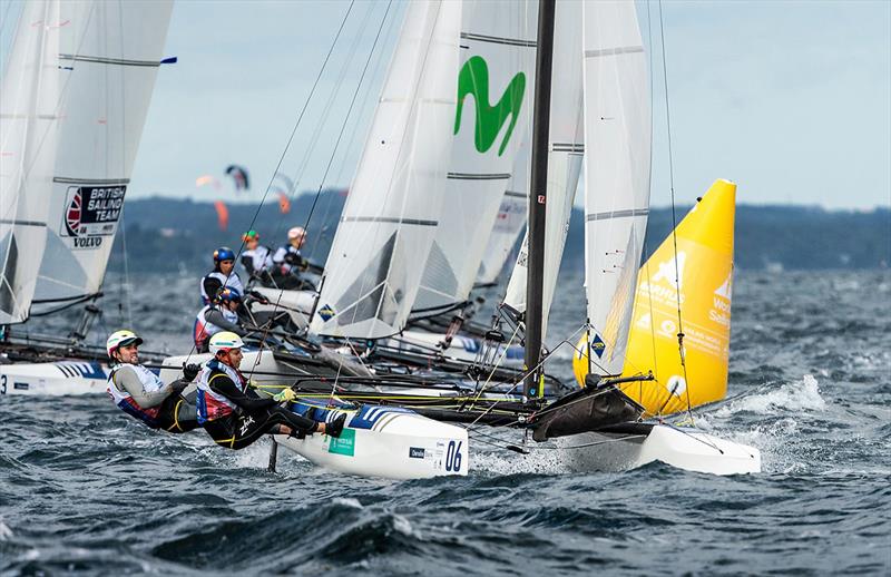 Jason Waterhouse and Lisa Darmanin at Aarhus photo copyright Beau Outteridge taken at Australian Sailing and featuring the Nacra 17 class