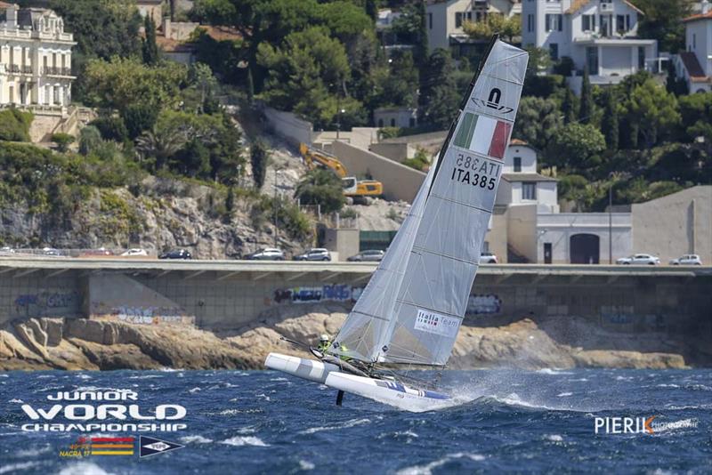 Gianluigi Ugolini, Maria Giubilei (ITA) lit up on the beat! - 2018 49er, 49erFX & Nacra 17 Junior World Championships - photo © Pierick Jeannoutot