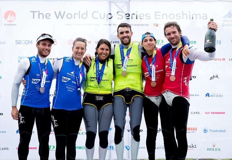 Jason Waterhouse and Lisa Darmanin - Olympic Test Event at Enoshima photo copyright Sailing Energy-World Sailing taken at Australian Sailing and featuring the Nacra 17 class