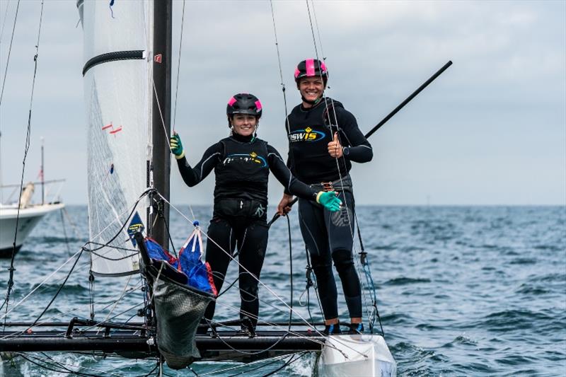 Jake Liddell and Emma Jones (NSW) - 2018 Sail Melbourne International, Day 2 photo copyright Beau Outteridge taken at Royal Brighton Yacht Club and featuring the Nacra 17 class