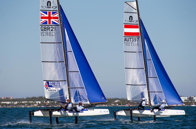 2019 Hempel World Cup Series Miami photo copyright Jesus Renedo / Sailing Energy / World Sailing taken at  and featuring the Nacra 17 class