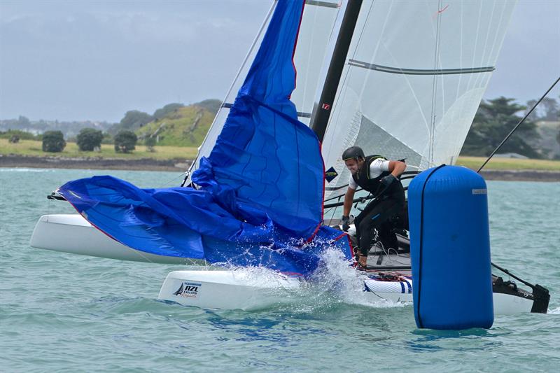 Olivia Mackay and Mica Wilkinson - Nacra 17 - Oceanbridge NZL Sailing Regatta - Day 2 - February 2 photo copyright Richard Gladwell taken at Royal Akarana Yacht Club and featuring the Nacra 17 class