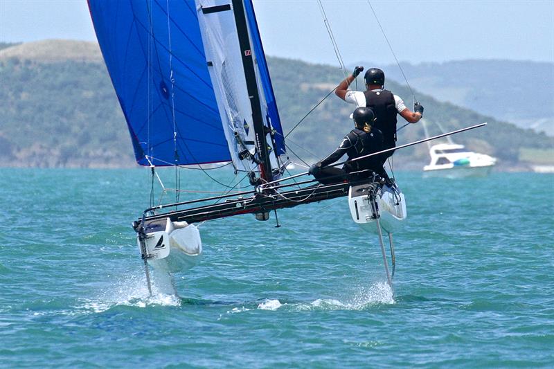 Olivia Mackay and Mica Wilkinson - Nacra 17 - Oceanbridge NZL Sailing Regatta - Day 2 - February 2 photo copyright Richard Gladwell taken at Royal Akarana Yacht Club and featuring the Nacra 17 class