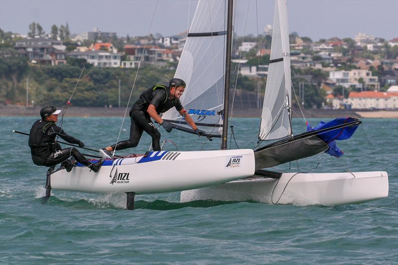 Day 3 - Oceanbridge NZL Sailing Regatta, February 2019 photo copyright Michael Brown, Yachting New Zealand taken at Royal Akarana Yacht Club and featuring the Nacra 17 class