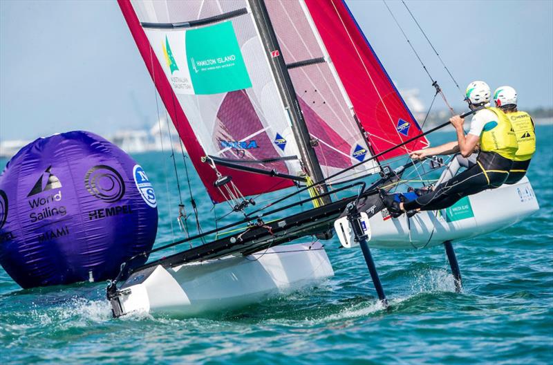 Jason Waterhouse and Lisa Darmanin - 2019 Hempel World Cup Series Miami - photo © Sailing Energy / World Sailing