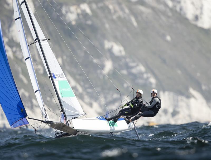 Nathan and Haylee Outteridge on the wire 2019 Nacra 17, 49er and 49er FX European Championship Nathan and Haylee Outteridge on the wire 2019 Nacra 17, 49er and 49er FX European Championship