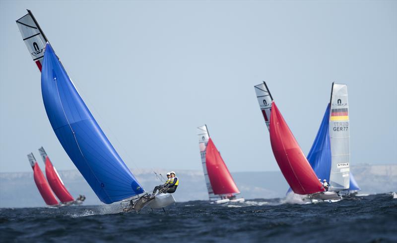 Day 3 of the Volvo 49er, FX, Nacra, European Championships photo copyright Lloyd Images / www.lloydimages.com taken at Weymouth & Portland Sailing Academy and featuring the Nacra 17 class