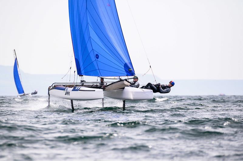 Gemma Jones and Jason  (NZL) - Nacra 17 European Championship - Weymouth - Day 4 photo copyright Drew Malcolm taken at Weymouth & Portland Sailing Academy and featuring the Nacra 17 class