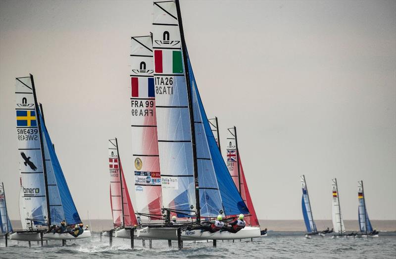 Day 5 of the Volvo Nacra 17, 49er and 49er FX European Championship photo copyright Drew Malcolm taken at Weymouth & Portland Sailing Academy and featuring the Nacra 17 class