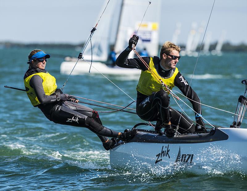 Gemma Jones and Jason Saunders sailing as a team prior to split photo copyright Event Media taken at  and featuring the Nacra 17 class