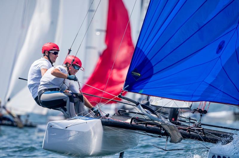 John Gimson and Anna Burnet - Ready Steady Tokyo, day 4 photo copyright Jesus Renedo / Sailing Energy / World Sailing taken at  and featuring the Nacra 17 class