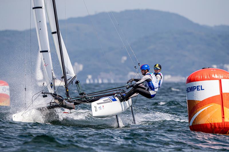 Liv Mackay / Jason Saunders (NZL)- Nacra 17 - Enoshima , Round 1 of the 2020 World Cup Series - August 31, 2019  photo copyright Jesus Renedo / Sailing Energy taken at  and featuring the Nacra 17 class