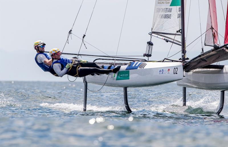 Jason Waterhouse and Lisa Darmanin - Hempel World Cup Series Enoshima, Day 5 - photo © Jesus Renedo / Sailing Energy / World Sailing