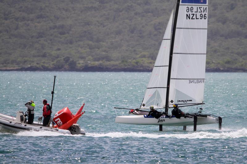 Erica Dawson and Micah Wilkinson on the Waitemata Harbour, November 20, 2019 - photo © Richard Gladwell / Sail-World.com