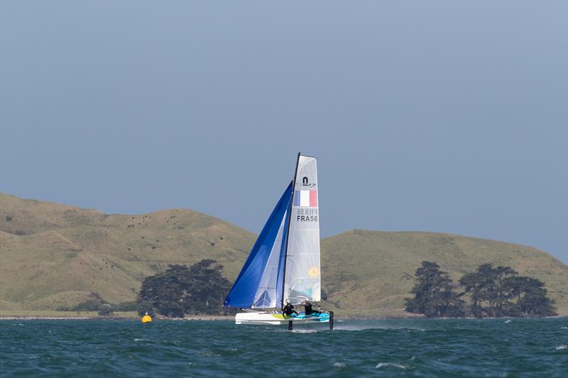 Nacra 17's - Day 2 -  The Hyundai 49er, 49erFX & Nacra 17 Oceania Championships, Auckland, New Zealand / Â photo copyright Matias Capizzano taken at Royal Akarana Yacht Club and featuring the Nacra 17 class