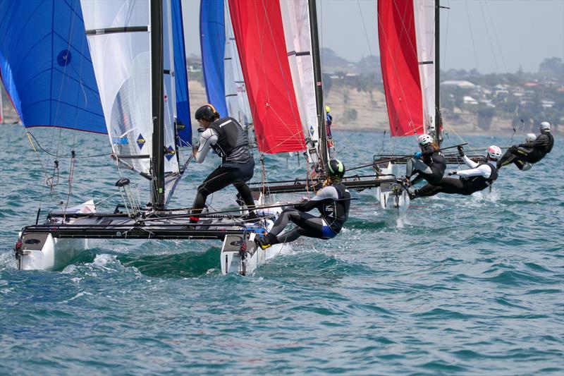 Nacra 17 - Hyundai World Championships, Oceania Championship, Day 2, November 26, 2019, Royal Akarana Yacht Club photo copyright Richard Gladwell / Sail-World.com taken at Royal Akarana Yacht Club and featuring the Nacra 17 class