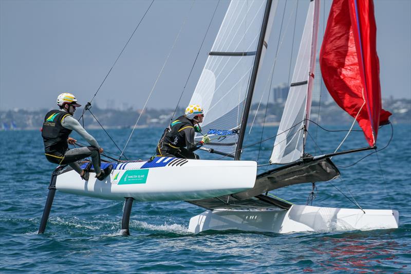 Nacra 17 - Hyundai World Championships, Oceania Championship, Day 2, November 26, 2019, Royal Akarana Yacht Club photo copyright Richard Gladwell / Sail-World.com taken at Royal Akarana Yacht Club and featuring the Nacra 17 class