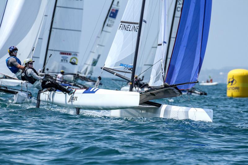 Nacra 17 - Hyundai World Championships, Oceania Championship, Day 2, November 26, 2019, Royal Akarana Yacht Club photo copyright Richard Gladwell / Sail-World.com taken at Royal Akarana Yacht Club and featuring the Nacra 17 class