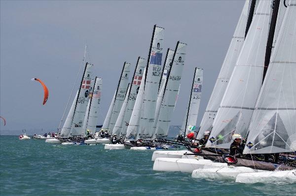 Nacra 17's - Day 3 -  Hyundai 49er, 49erFX & Nacra 17 Oceania Championships, Auckland, New Zealand photo copyright Matias Capizzano taken at Royal Akarana Yacht Club and featuring the Nacra 17 class