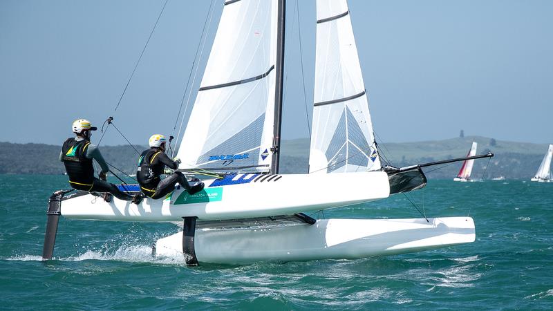 Nacra 17 - Hyundai World Championships, Oceania Championship, Day 1, November 25, 2019, Royal Akarana Yacht Club photo copyright Richard Gladwell / Sail-World.com taken at Royal Akarana Yacht Club and featuring the Nacra 17 class