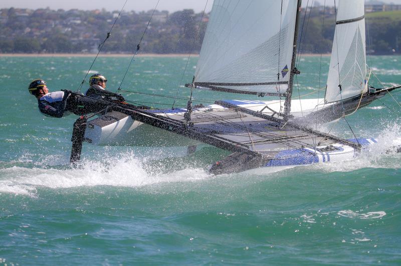 Nacra 17 - Hyundai World Championships, Oceania Championship, Day 1, November 25, 2019, Royal Akarana Yacht Club photo copyright Richard Gladwell / Sail-World.com taken at Royal Akarana Yacht Club and featuring the Nacra 17 class