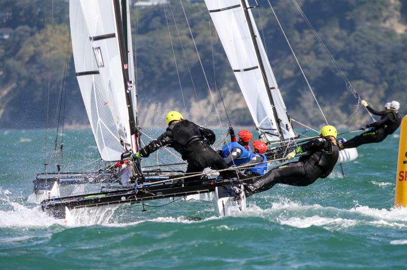 Nacra 17 - Hyundai World Championships, Oceania Championship, Day 1, November 25, 2019, Royal Akarana Yacht Club photo copyright Richard Gladwell / Sail-World.com taken at Royal Akarana Yacht Club and featuring the Nacra 17 class