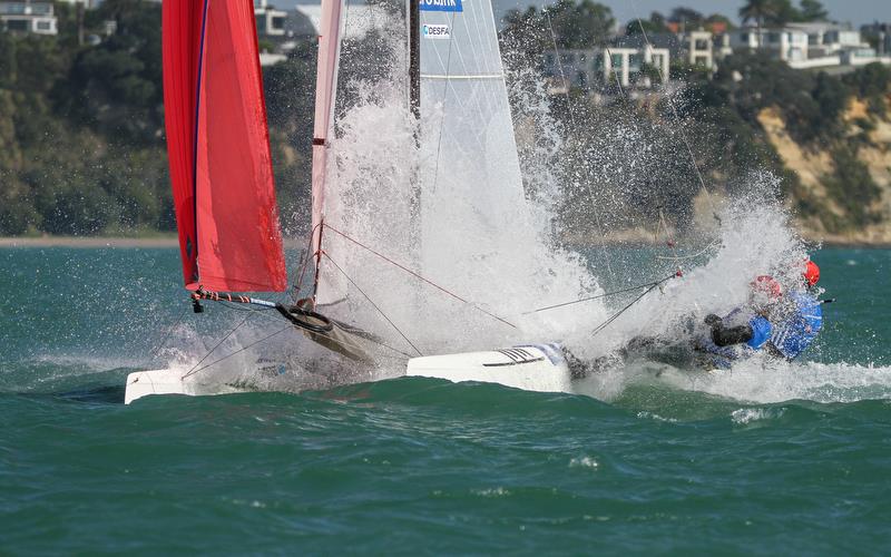 Nacra 17 - Hyundai World Championships, Oceania Championship, Day 1, November 25, 2019, Royal Akarana Yacht Club photo copyright Richard Gladwell / Sail-World.com taken at Royal Akarana Yacht Club and featuring the Nacra 17 class