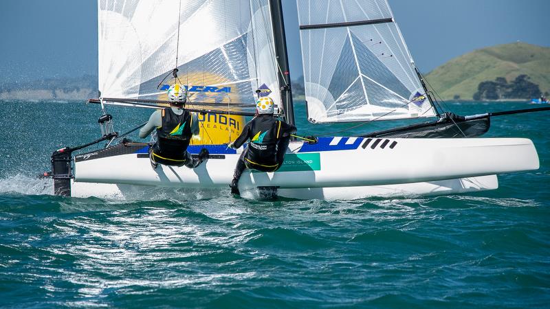 Nacra 17 - Hyundai World Championships, Oceania Championship, Day 1, November 25, 2019, Royal Akarana Yacht Club photo copyright Richard Gladwell / Sail-World.com taken at Royal Akarana Yacht Club and featuring the Nacra 17 class