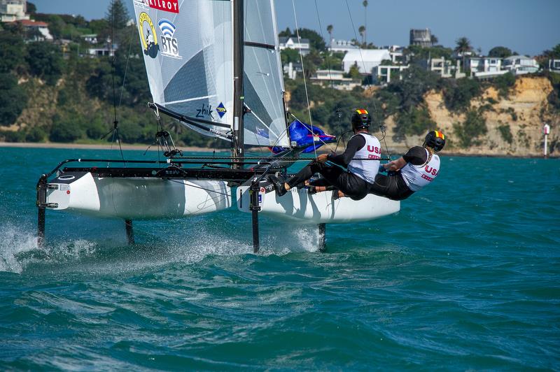 Nacra 17- Hyundai World Championships, Oceania Championship, Day 1, November 27, 2019, Royal Akarana Yacht Club photo copyright Richard Gladwell / Sail-World.com taken at Royal Akarana Yacht Club and featuring the Nacra 17 class