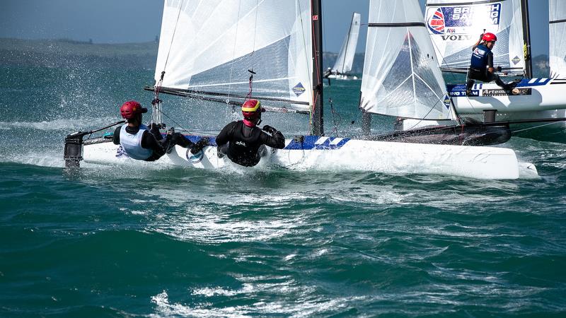 Nacra 17 - Hyundai World Championships, Oceania Championship, Day 1, November 27, 2019, Royal Akarana Yacht Club photo copyright Richard Gladwell / Sail-World.com taken at Royal Akarana Yacht Club and featuring the Nacra 17 class