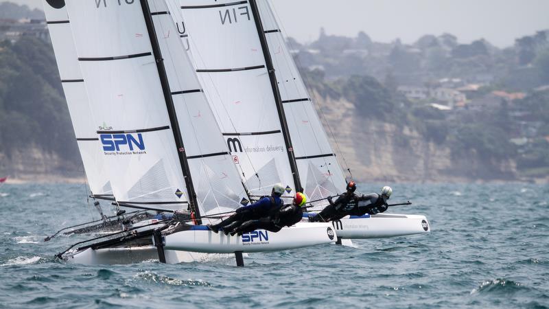 Nacra 17 - Hyundai Worlds - Day 4, December 6, 2019 , Auckland NZ photo copyright Richard Gladwell / Sail-World.com taken at Royal Akarana Yacht Club and featuring the Nacra 17 class