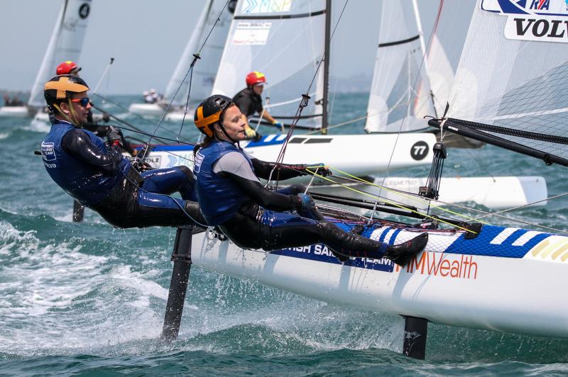 Nacra 17 - Hyundai Worlds - Day 4, December 6, 2019 , Auckland NZ photo copyright Richard Gladwell / Sail-World.com taken at Royal Akarana Yacht Club and featuring the Nacra 17 class