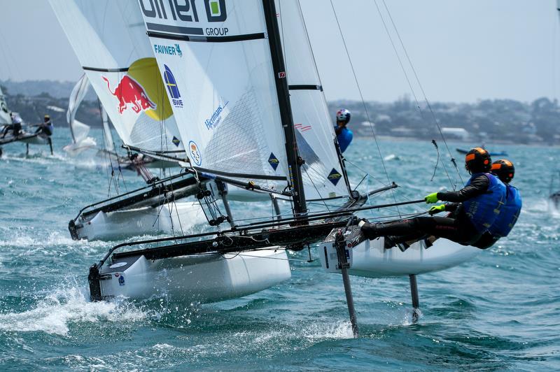 Nacra 17 - Hyundai Worlds - Day 4, December 6, 2019 , Auckland NZ photo copyright Richard Gladwell / Sail-World.com taken at Royal Akarana Yacht Club and featuring the Nacra 17 class