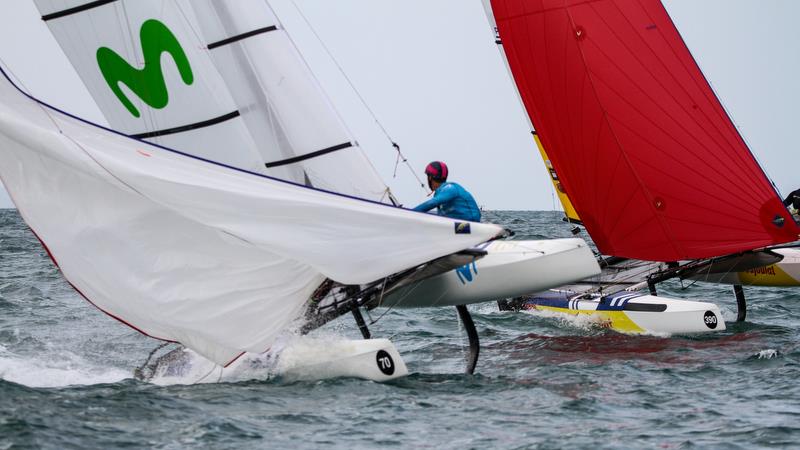 Nacra 17 - Hyundai Worlds - Day 4, December 6, 2019 , Auckland NZ photo copyright Richard Gladwell / Sail-World.com taken at Royal Akarana Yacht Club and featuring the Nacra 17 class