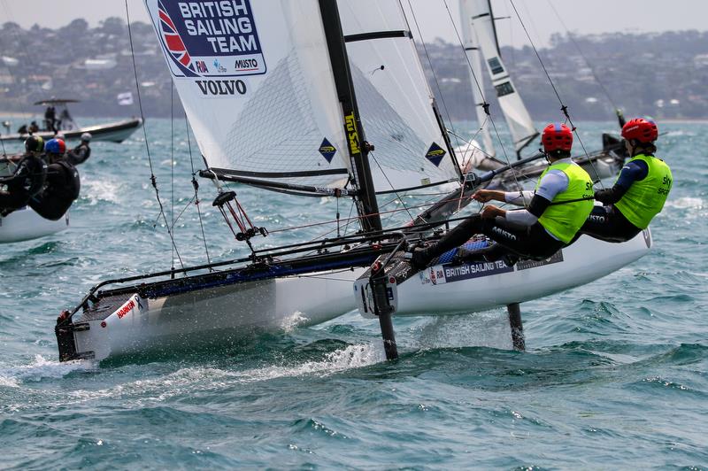 John Gimson & Anna Burnet (GBR) Nacra 17 - Hyundai Worlds - Day 4, December 6, , Auckland NZ - photo © Richard Gladwell / Sail-World.com