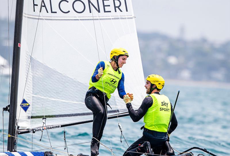 2019 Hyundai 49er, 49erFX and Nacra 17 World Championships - Day 5 photo copyright Jesus Renedo / Sailing Energy taken at Royal Akarana Yacht Club and featuring the Nacra 17 class