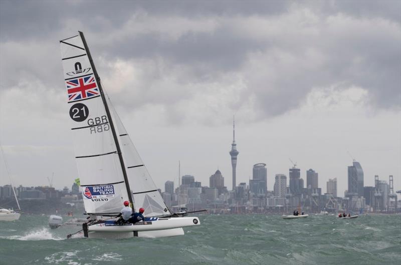 John Gimson and Anna Burnet - 2019 49er, 49erFX and Nacra 17 Worlds final day photo copyright Matias Capizzano taken at Royal Akarana Yacht Club and featuring the Nacra 17 class