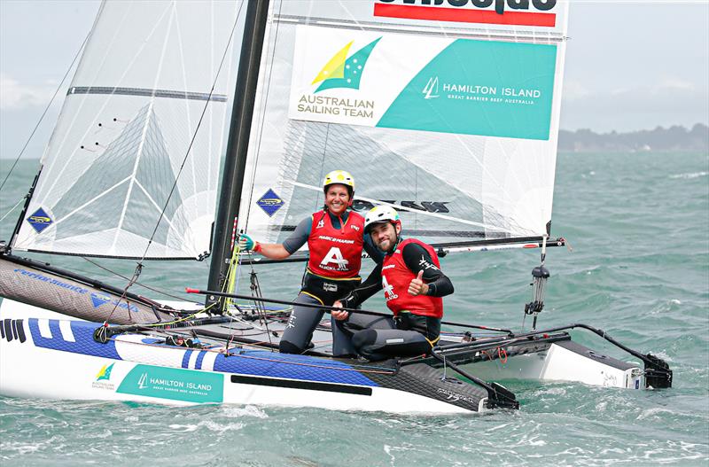 2019 49er, 49erFX, Nacra 17 World Championships - Jason Waterhouse and Lisa Darmanin (AUS) bronze photo copyright Sailing Energy taken at  and featuring the Nacra 17 class