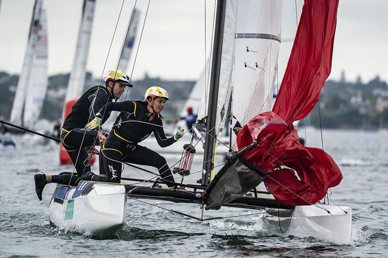 Australian Team at 2020 49er and Nacra 17 World Championships photo copyright Australian Sailing Team taken at Royal Geelong Yacht Club and featuring the Nacra 17 class