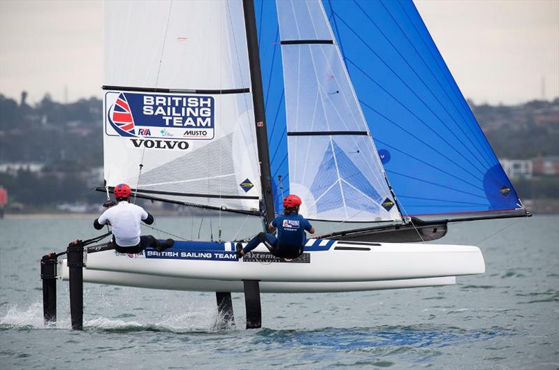 John Gimson and Anna Burnet - 2020 49er, 49erFX and Nacra 17 World Championships, day 3 photo copyright Sailing Energy taken at Royal Geelong Yacht Club and featuring the Nacra 17 class