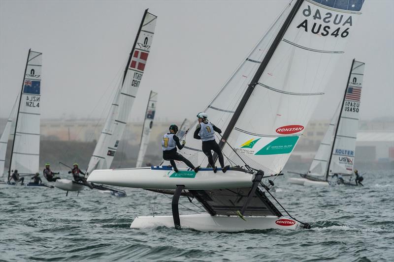 2020 49er, 49erFX and Nacra 17 World Championships photo copyright Beau Outteridge taken at Royal Geelong Yacht Club and featuring the Nacra 17 class