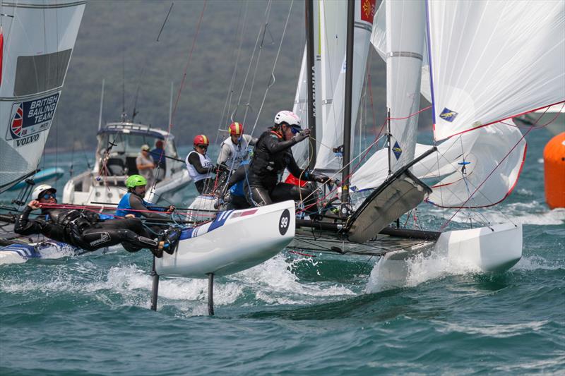 Billy Besson & Marie Riou (FRA) - Nacra 17 - Hyundai Worlds - Day 4, December 6, 2019, Auckland NZ - photo © Richard Gladwell / Sail-World.com\