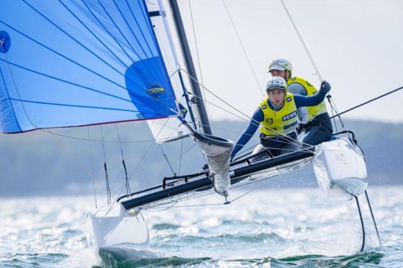 Ruggero Tita and Caterina Banti from the Italian national team lead after two days in Nacra 17 at the Kieler Woche 2020. - photo © Sascha Klahn