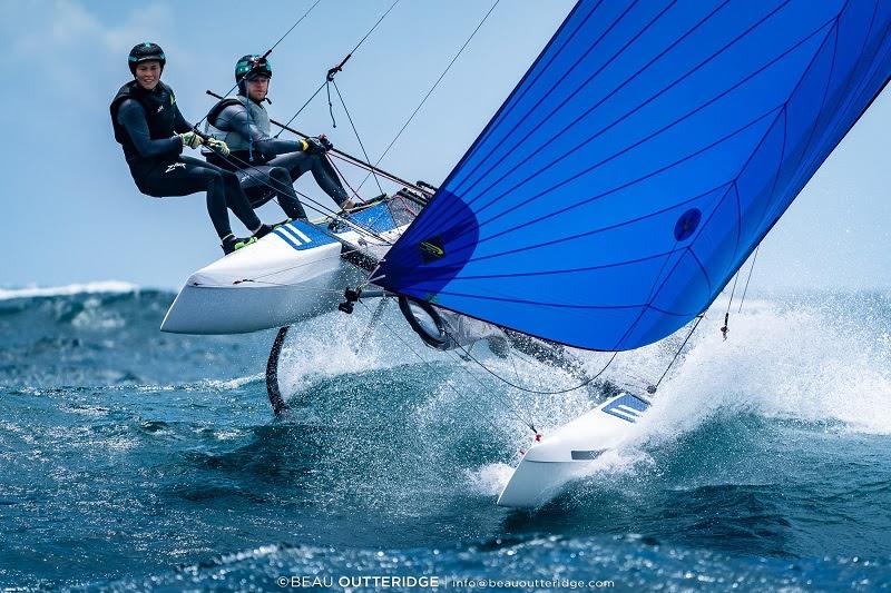 Gold medalist Nathan Outteridge of Australia photo copyright Beau Outteridge taken at  and featuring the Nacra 17 class